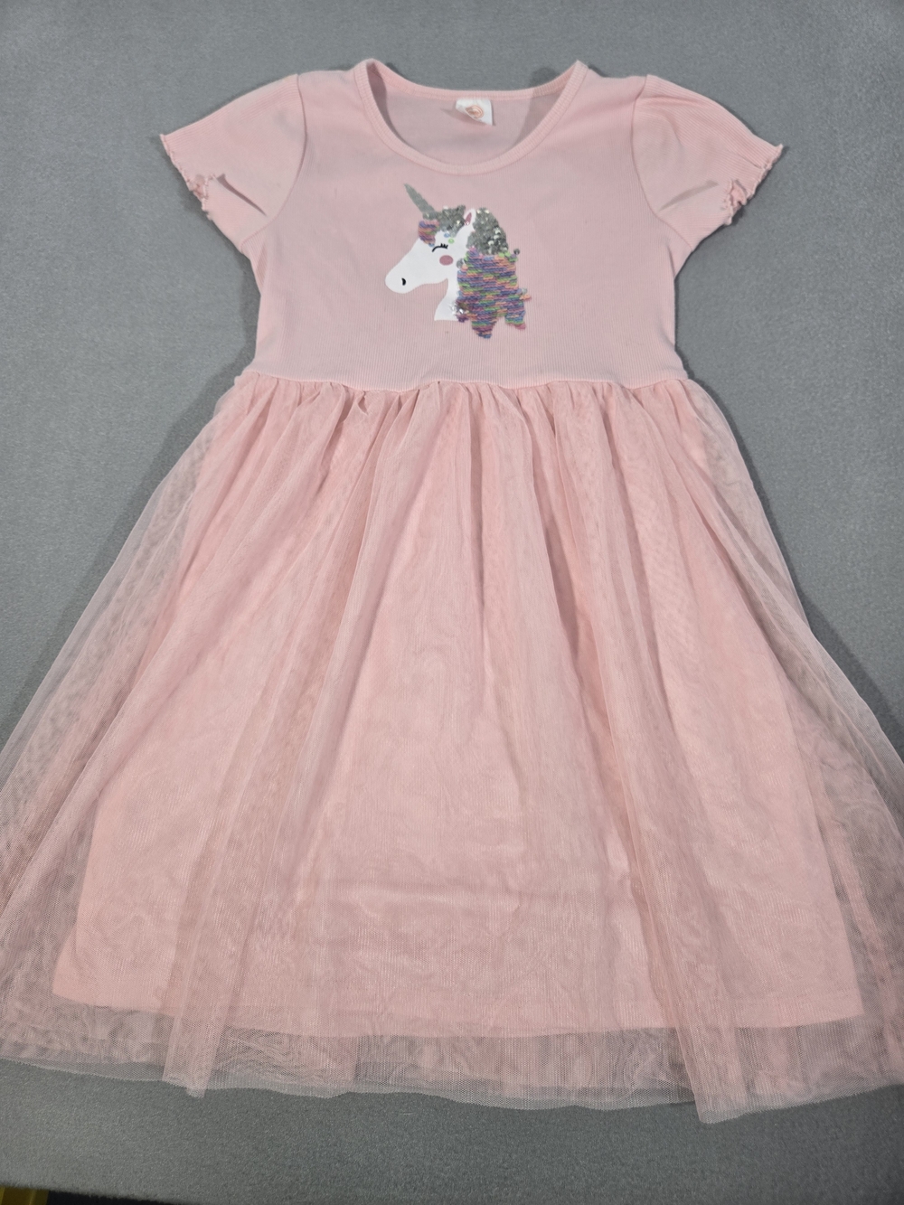 Girls' Pink Unicorn Tulle Dress